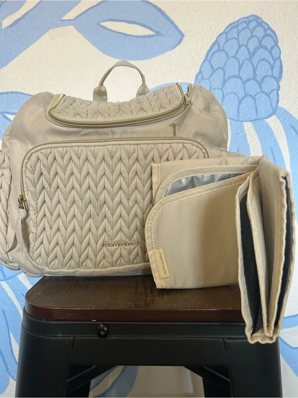 Mommore Quilted Cream Women’s Diaper Bag